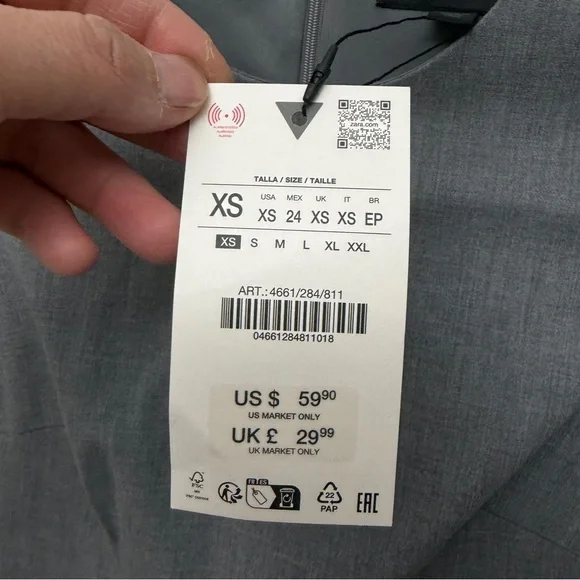 ZARA VIRAL 2025 COLLECTION BELTED SHORT DRESS SIZE XS nwt - Picture 4 of 7